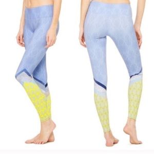 Alo Yoga // Airbrush Tree Sky Lace Leggings blue & yellow
